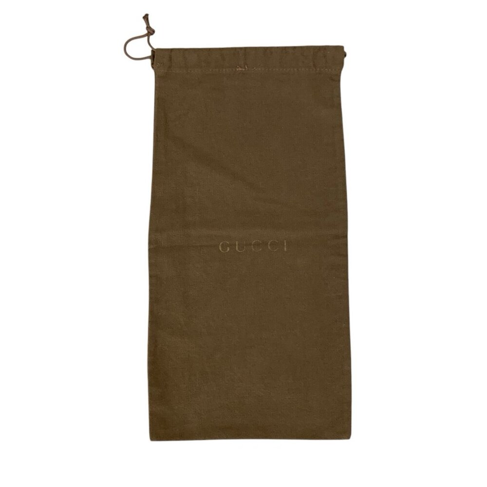 Gucci Brown Canvas Drawstring Dust Bag Travel Storage Pouch 17x7 Inches Luxury